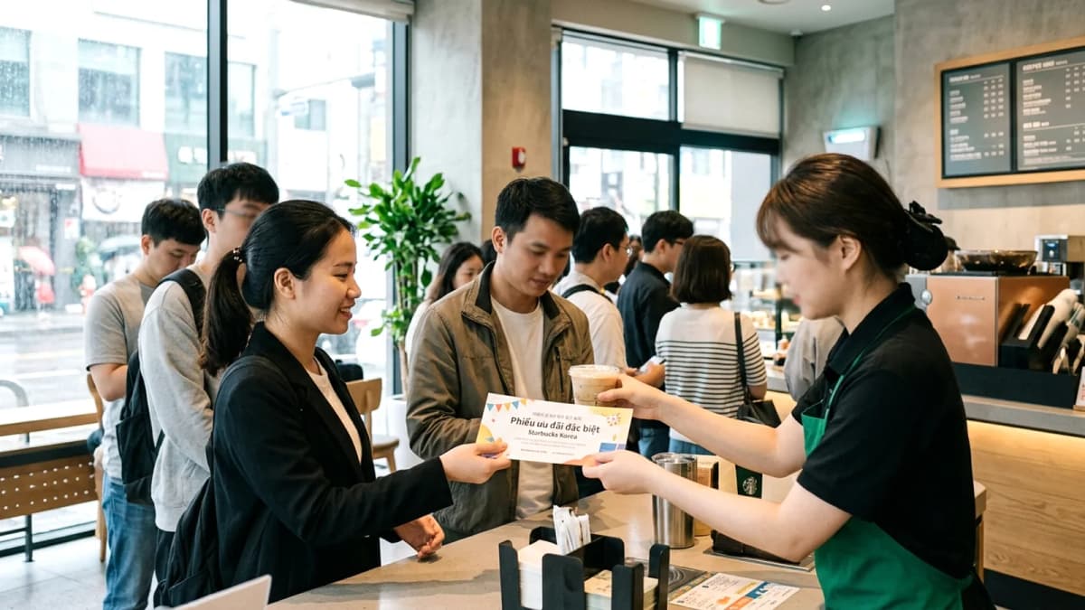 Starbucks Hàn Quốc tặng phiếu ưu đãi đặc biệt cho toàn bộ thành viên
